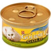 GOURMET Gold (кролик и печень), 85 гр.