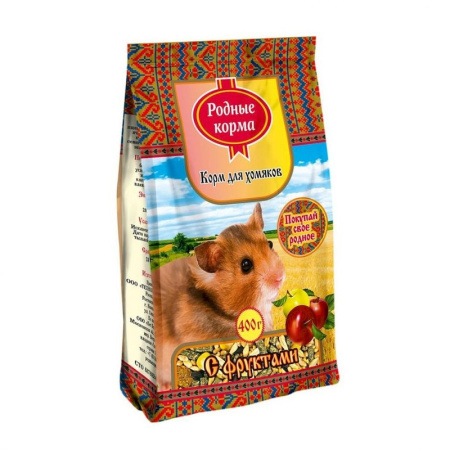 Родные корма сухой корм для хомяков, с фруктами - 40 г